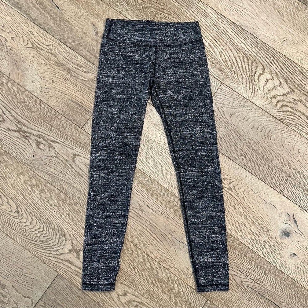 Ivivva by Lululemon | Black * Gray * White Stripes * Textured Leggings